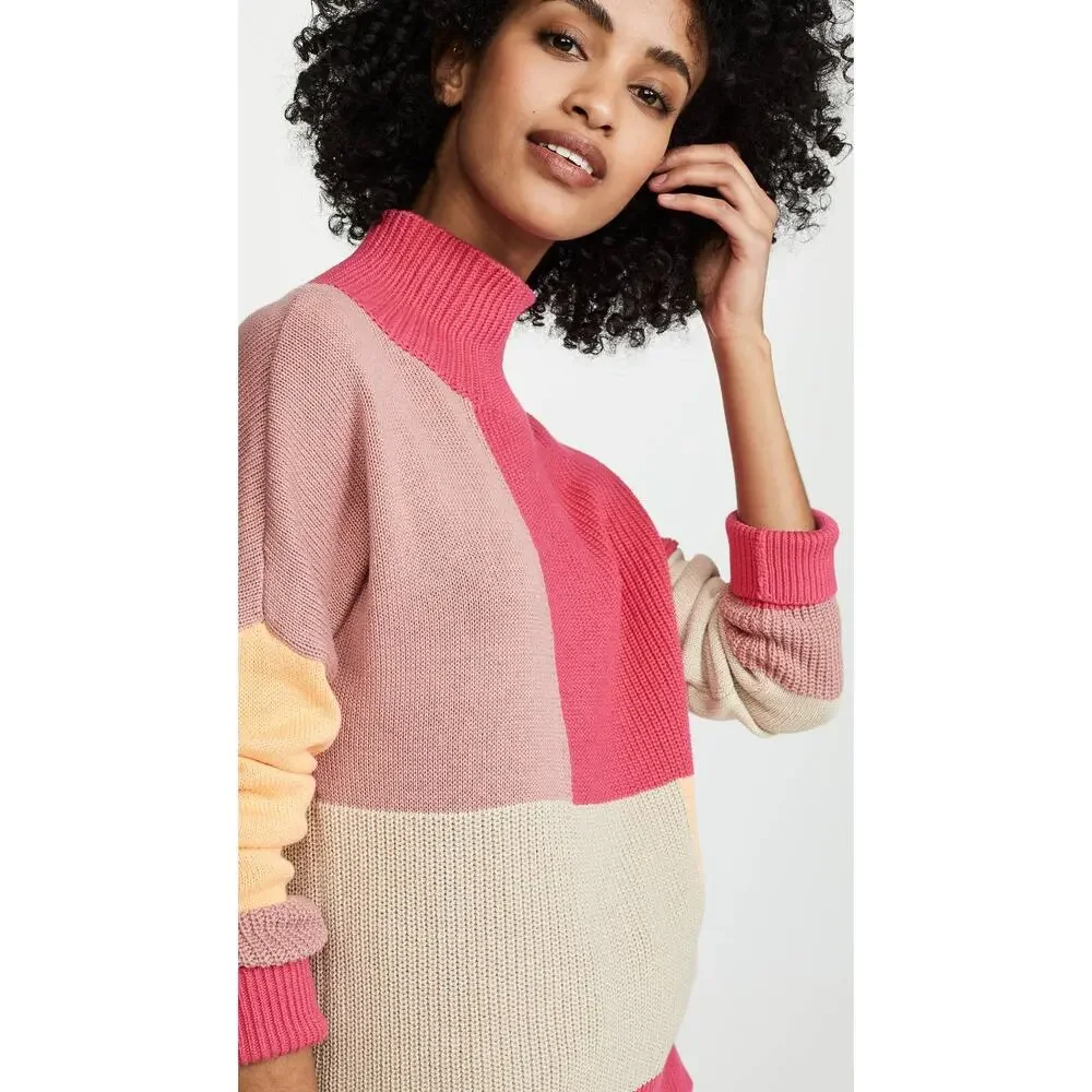 525 America Colorblock Sweater Tango Orange Size Medium New - Picture 8 of 10